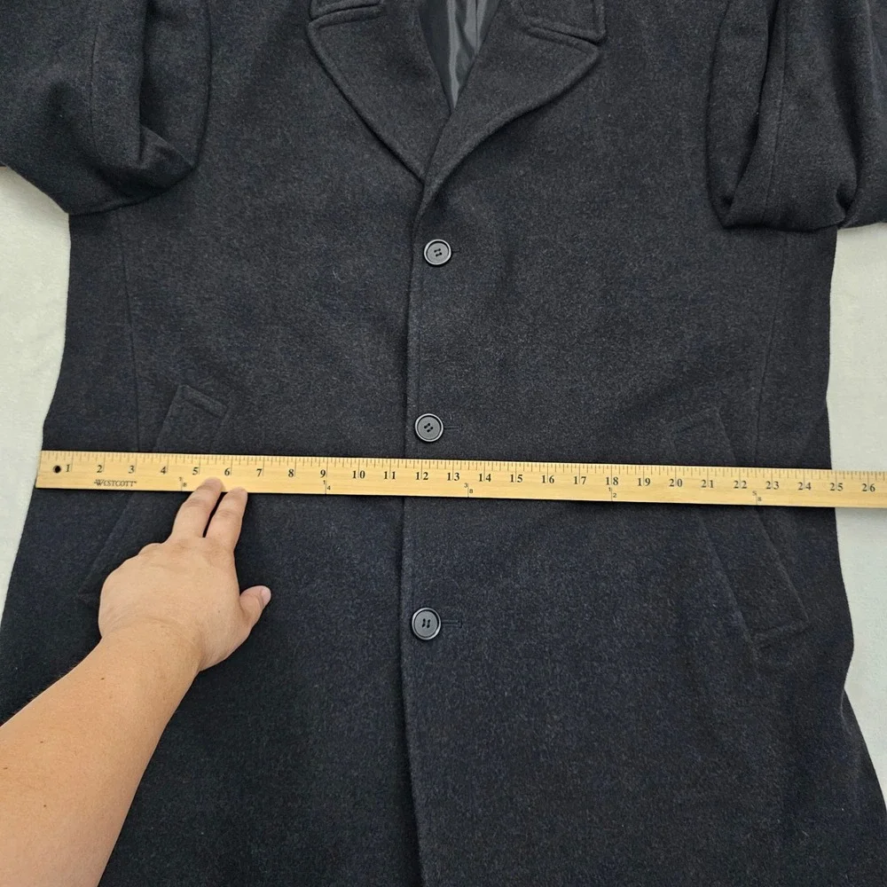 Ralph Lauren Corso Overcoat Mens Large Charcoal Grey Wool Blend Academia Classic